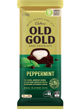 Cadbury Old Gold Peppermint Dark Chocolate吉百利薄荷黑巧180g