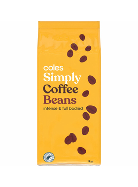 Coles Simply Coffee Beans 1KG 咖啡豆 澳洲代购