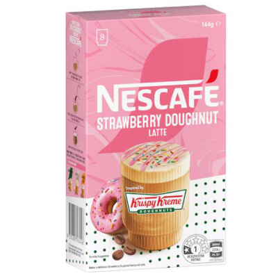 Nescafe Krispy Kreme Strawberry Doughnut Latte Sachets 144g