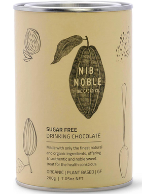 Nib and Noble Organic Drinking Chocolate Sugar Free 200g无糖