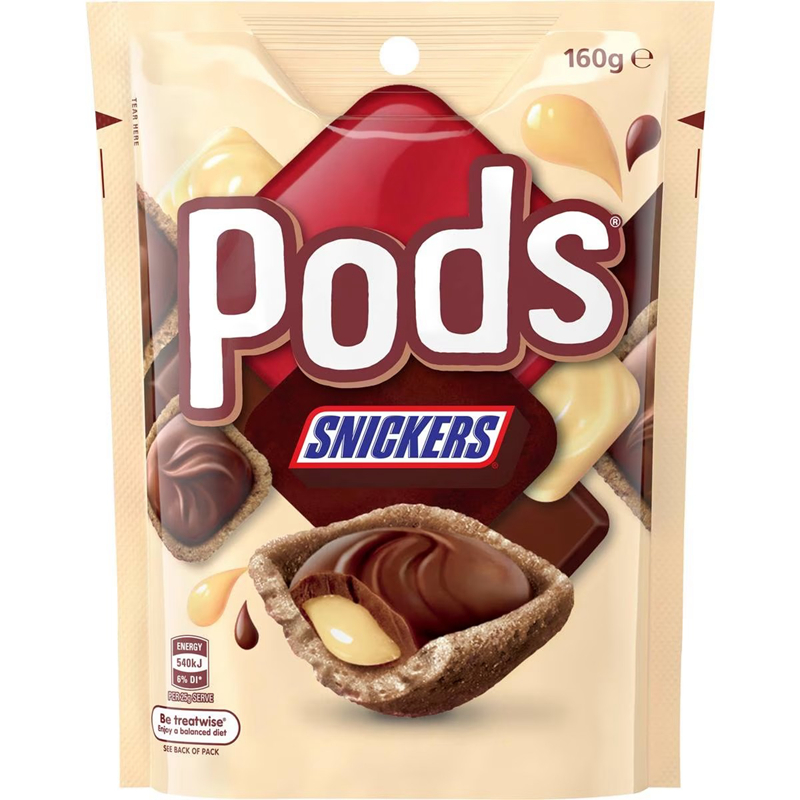 Pods  Chocolate Snack & Share Party Bag 巧克力 澳洲代购 160g 零食/坚果/特产 牛奶巧克力 原图主图