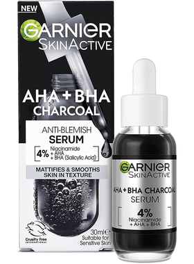 Garnier Pure Active AHA + BHA Charcoal Serum 30ml 液态精华