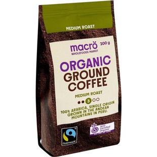 Macro Organic Fairtrade Ground Coffee Medium 中度咖啡粉 200g
