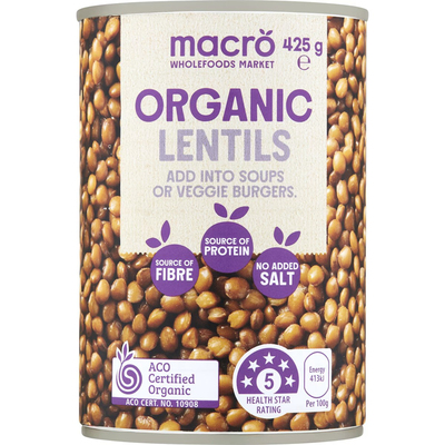 Macro Organic Lentils 425g 有机扁豆 罐头食品 澳洲代购