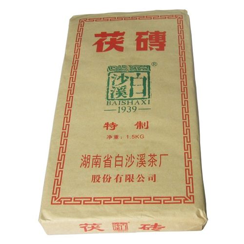 安化黑茶正宗白沙溪湖南特产茯砖茶2023年1500克金花茯砖边销茶叶