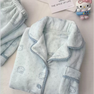 2025新款HelloKitty猫法兰绒睡衣