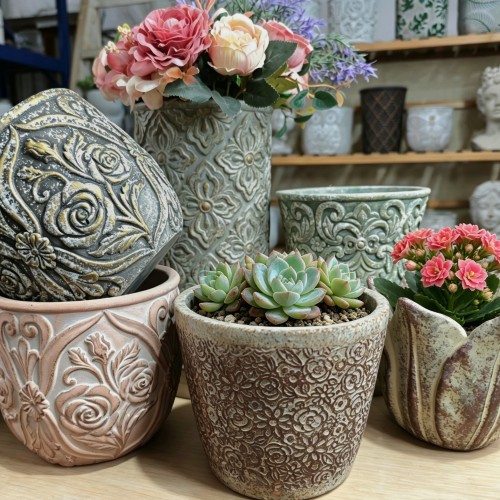 泥器 水泥花盆 内口径6-12cm 孤品捡漏  多肉盆栽外贸原单尾货
