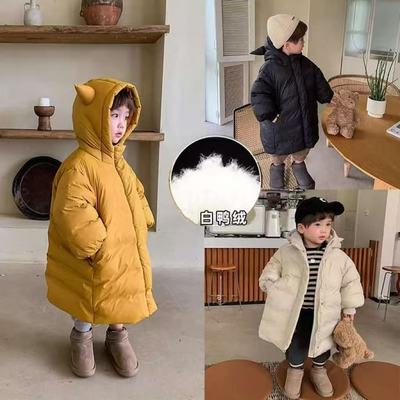 韩男女童中长新款羽绒服冬季外套