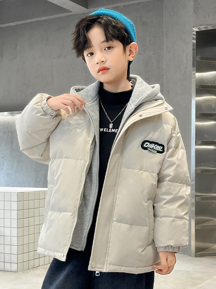 男童轻薄羽绒服外套冬装2024新款中大儿童冬季加厚冬季男孩洋气潮