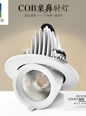 cob象鼻灯可调光led射灯嵌入式天花灯客厅过道服装店牛眼筒灯北欧