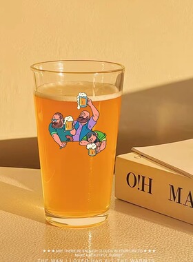 【无醉不归】创意玻璃酒杯家用冷饮杯原创啤酒杯精酿酒馆扎啤杯子