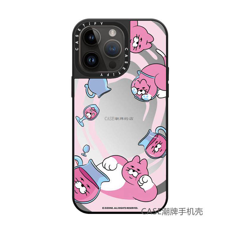 CASETi磁吸镜面昏昏欲睡的PINGO肥猫新款苹果15Pro适用iPhone14ProMax13明星同款12Pro艺术家联名壳11简约78p
