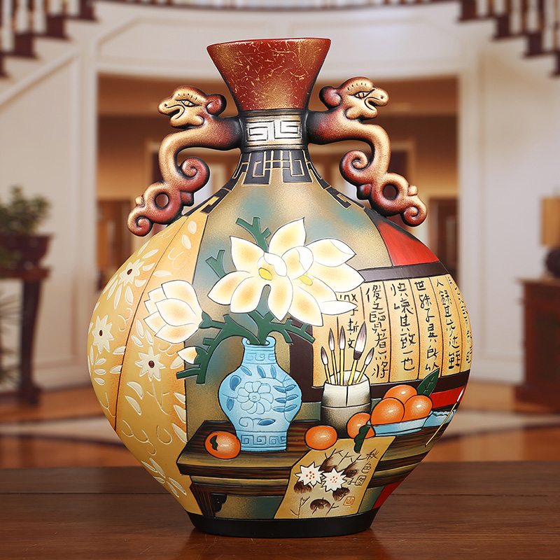 高档陶瓷花瓶客厅摆件创意家居装饰品乔迁新居礼品送朋友家里实用