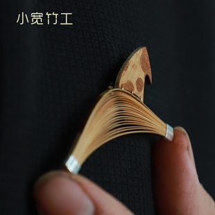 小宽竹工 一马平川竹编胸针 新年福马胸花胸针中式礼首饰非遗新品