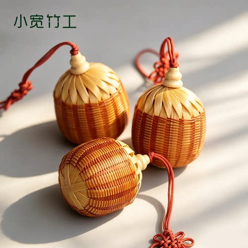 小宽竹工珍藏竹编铃铛非遗车包挂
