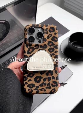 小众isn风豹纹白色英文字母支架款 · 棕色+白色英文字母支架 16pro