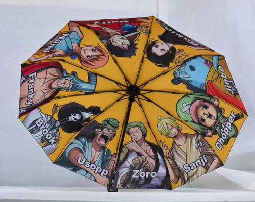 现货海贼王动漫十骨自动晴雨伞路飞太阳伞礼品防紫外线雨伞