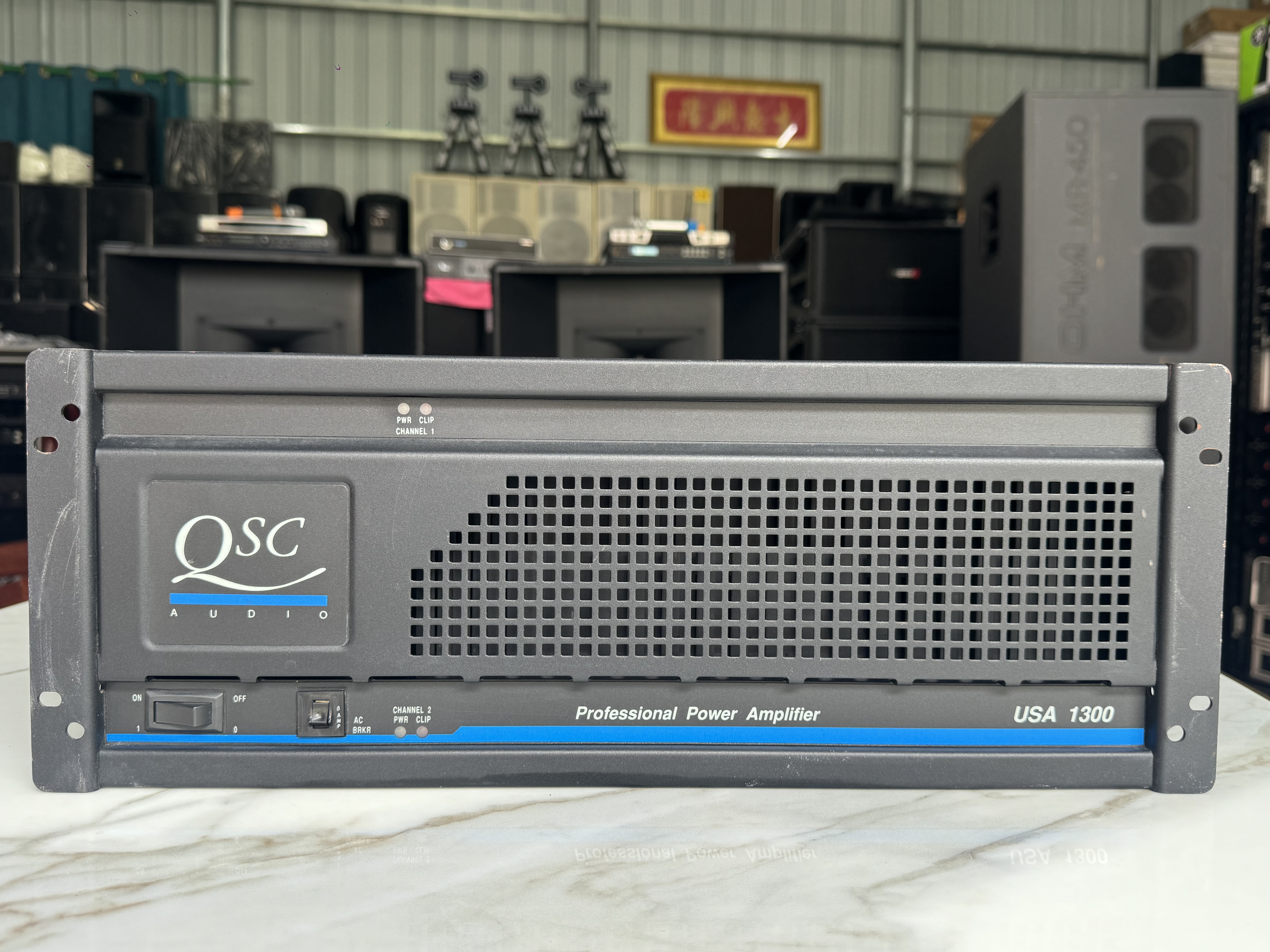 二手原装进口美国QSC USA1300金锋管大功率后级功放