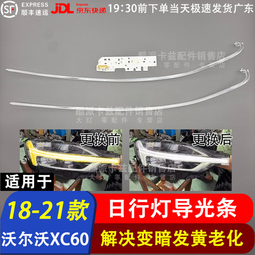 适用于18-21款沃尔沃XC60日行灯光源灯板 LED日间行车灯模块 专用 - 封面