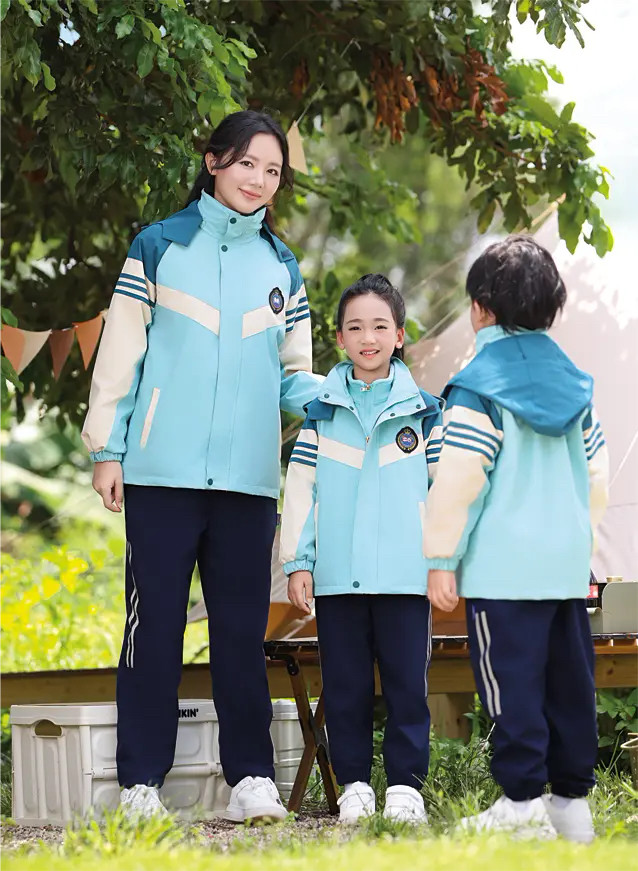 最新款冲锋衣三件套春秋套装少年校服/园服