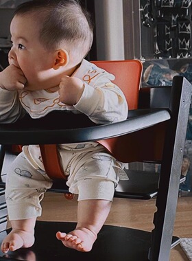 TT成长椅宝宝儿童多功能实木餐椅北欧同款进口榉木可调学习座椅