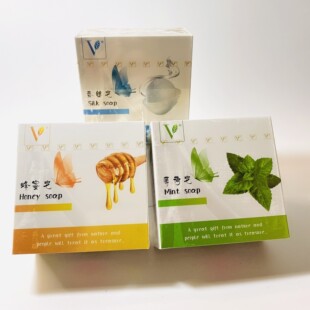 vjt天然手工皂小V皂薄荷皂蜂蜜皂蚕丝皂竹炭皂洁面皂沐浴皂孕婴