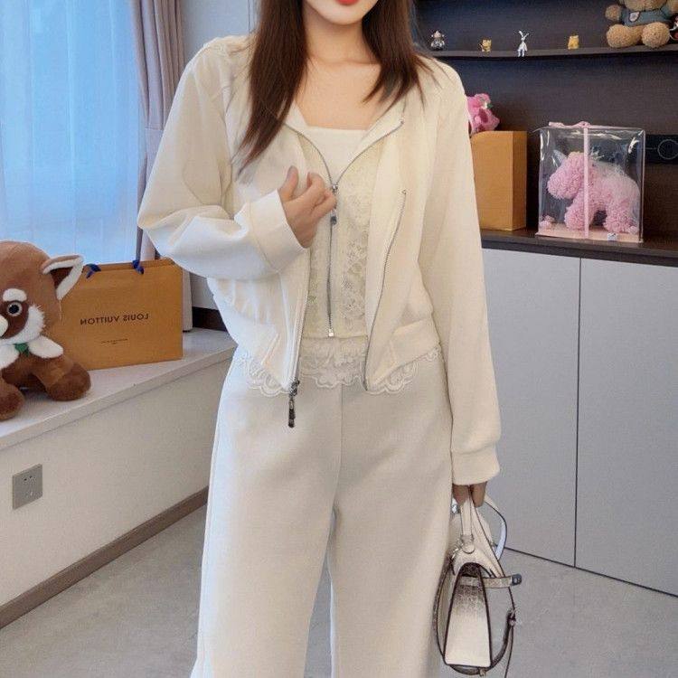 春秋季新款时尚高级感小香风蕾丝卫衣休闲裤套装减龄两件套女装秋,女装/女士精品,时尚套装,淘宝优惠券,粉丝福利购,淘宝优惠卷