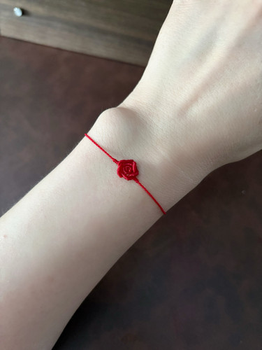 玫瑰小红绳｜原创手工编织手绳饰品定制转运极细可调节小红绳手链