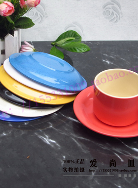 黄色新款蓝色黑色彩色美耐皿密胺仿瓷款中式咖啡垫杯垫家居日用