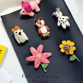 尼泊尔纯手工羊毛毡胸针向日葵花朵别针粉色卡通胸花男女学生ins