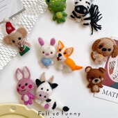 日韩手工制作进口尼泊尔羊毛毡胸针可爱卡通动物外套书包别针胸花