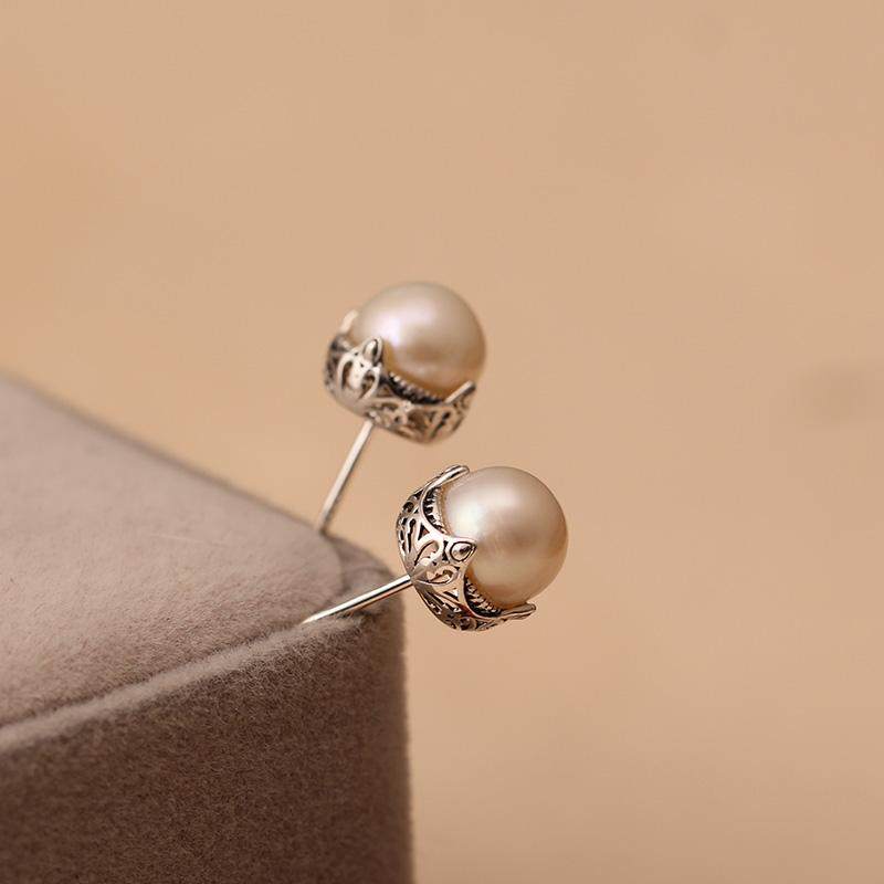 S925纯银天然珍珠耳钉女款时尚百搭个性复古文艺轻奢风饰品配饰,珠宝/钻石/翡翠,耳饰,淘宝优惠券,粉丝福利购,淘宝优惠卷