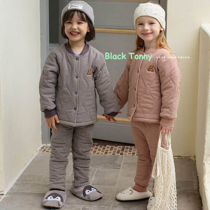 小黑托昵冬季内胆棉衣背心棉裤