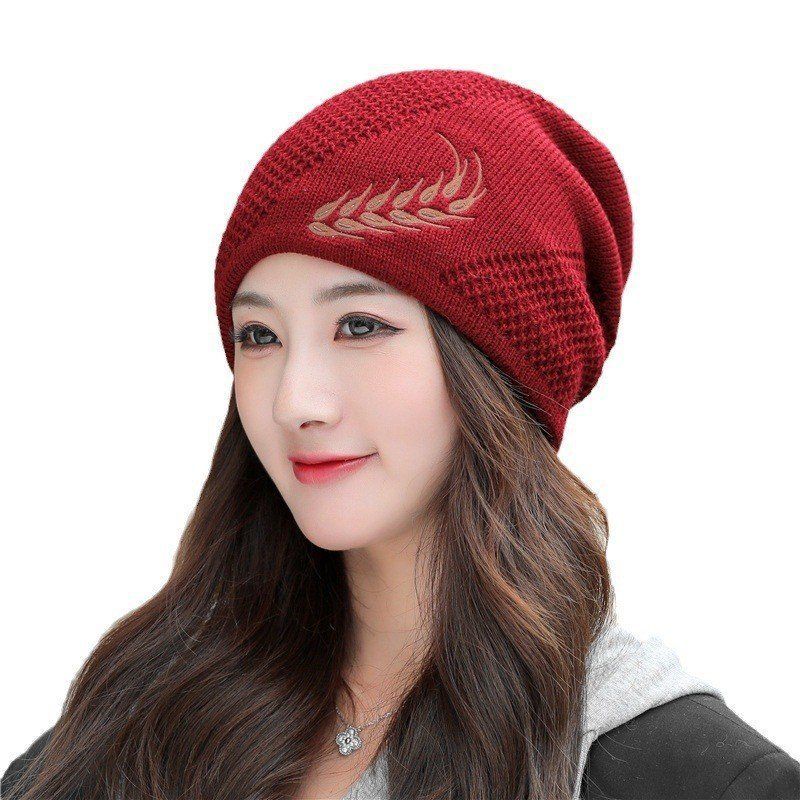 冬季加绒保暖针织堆堆帽男女款