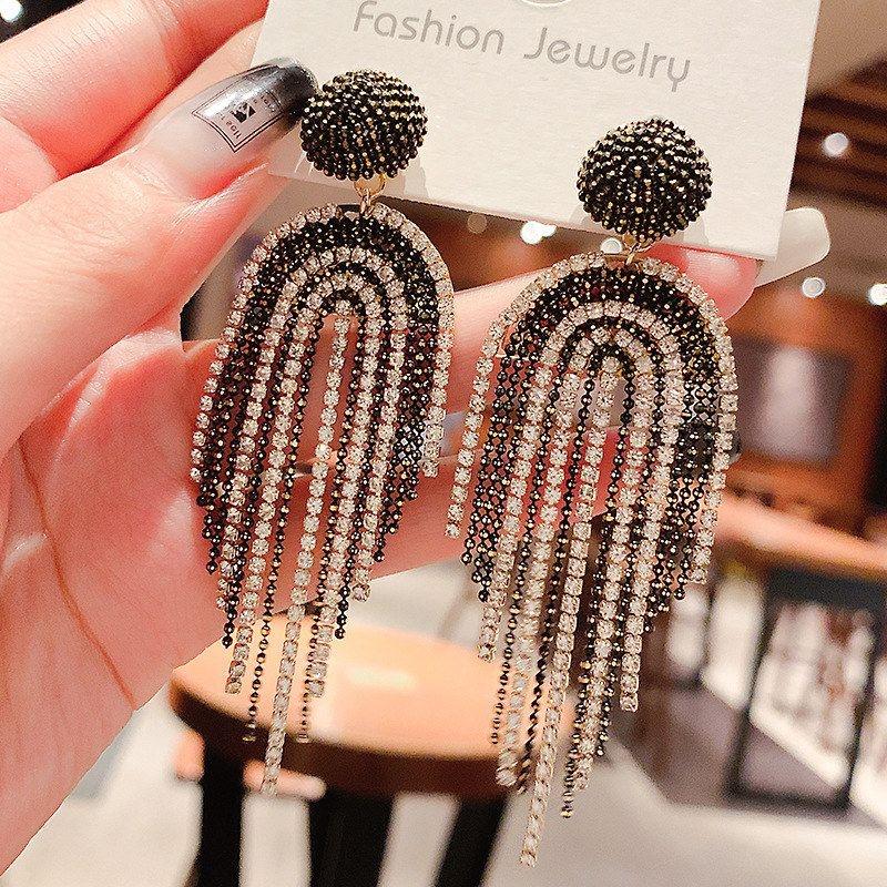 设计感复古小众水晶耳钉女夸张