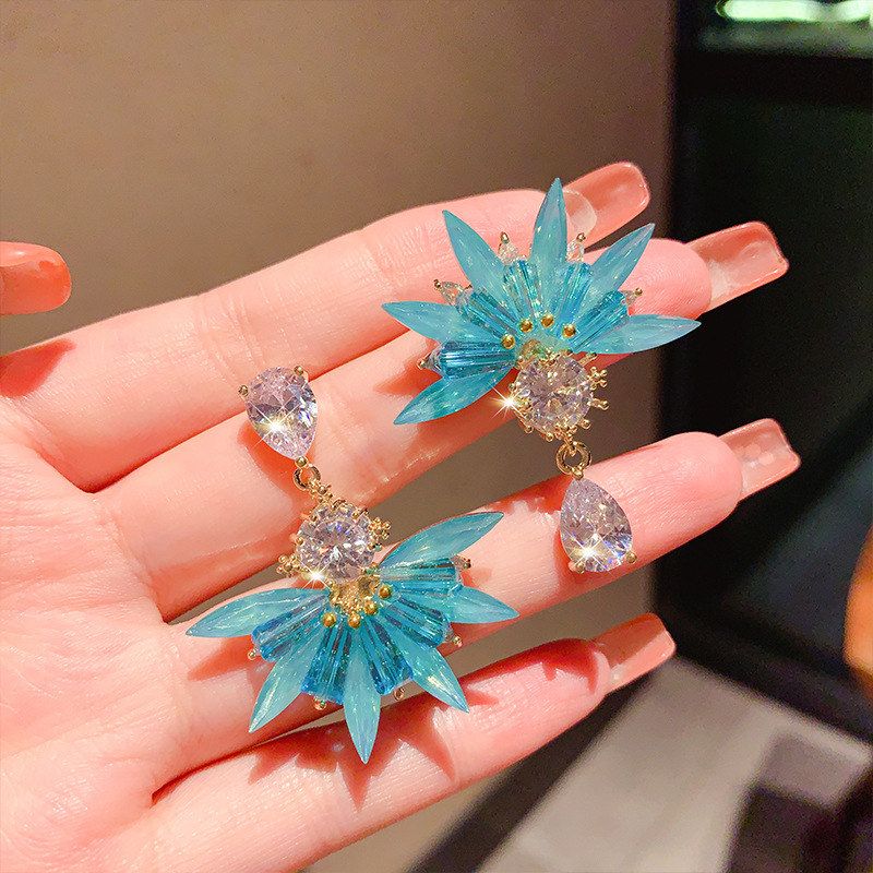 银针耳饰超闪耳坠复古女耳环高级