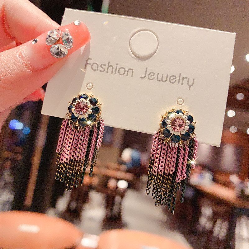 轻奢手工复古耳环银针新款法式