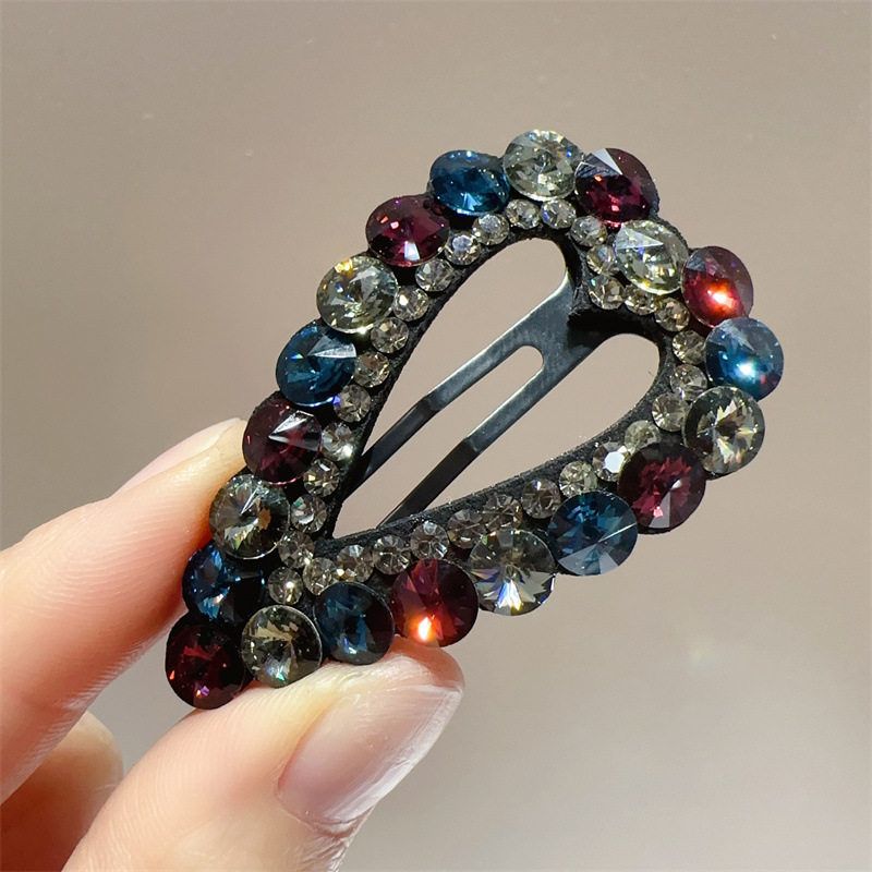 边夹小巧闪钻发夹施钻夹轻奢水钻刘海夹水滴大门桃心东BB韩国甜美