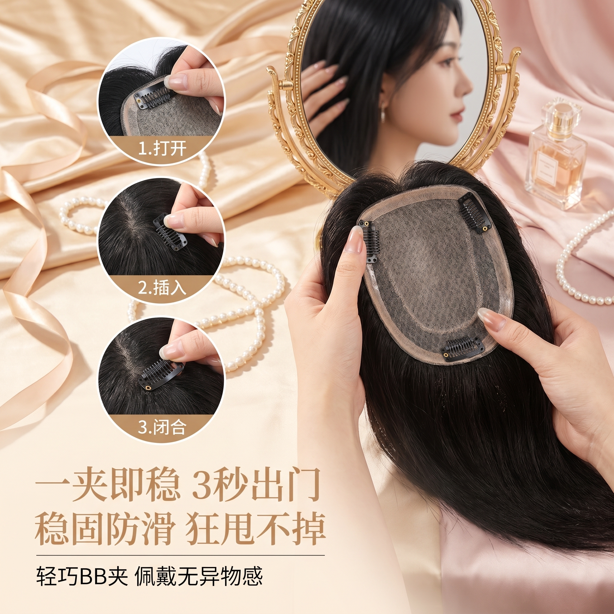 美小雨真人发隐形无痕补发片