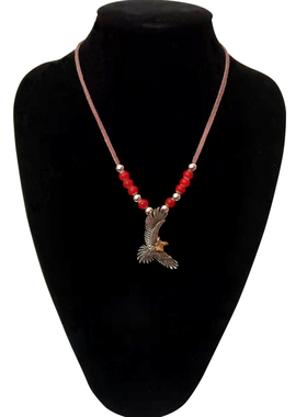 百搭高桥复刻老鹰爪子明星同款嘻哈印第安羽毛吊坠项链男女士套链