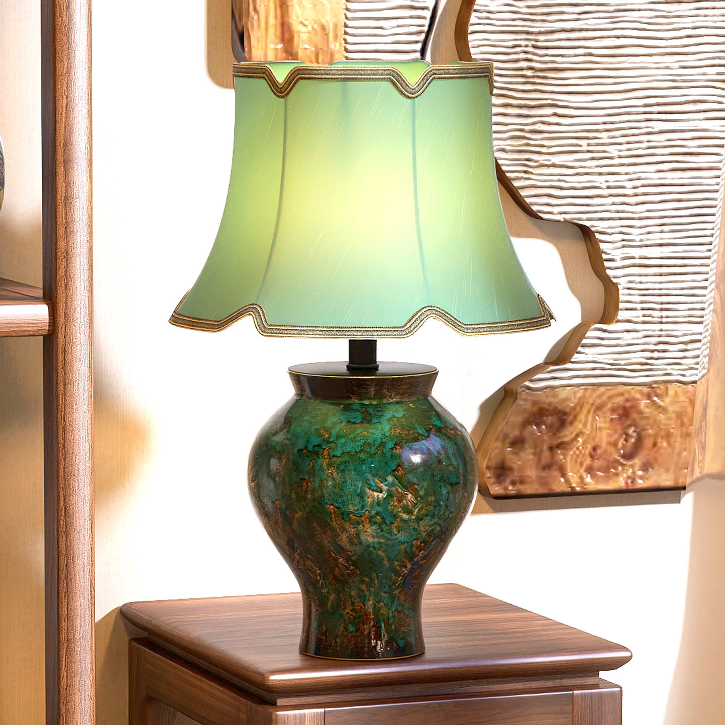 宋代美学 现代新中式陶瓷台灯LED 创意卧室床头灯书房温馨装饰灯