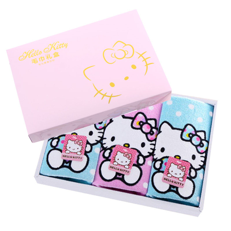 hello kitty儿童纯棉三件套毛巾礼盒套装宝宝生日宴满月席回礼品在类目 居家布艺, 毛巾/浴巾/浴袍, 毛巾/面巾中 - 来自Buy2taobao.com提供专业的淘宝代购服务
