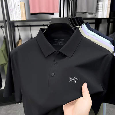 始祖刺绣鸟男士速干无痕短袖polo衫夏季高端商务休闲上衣t恤男装