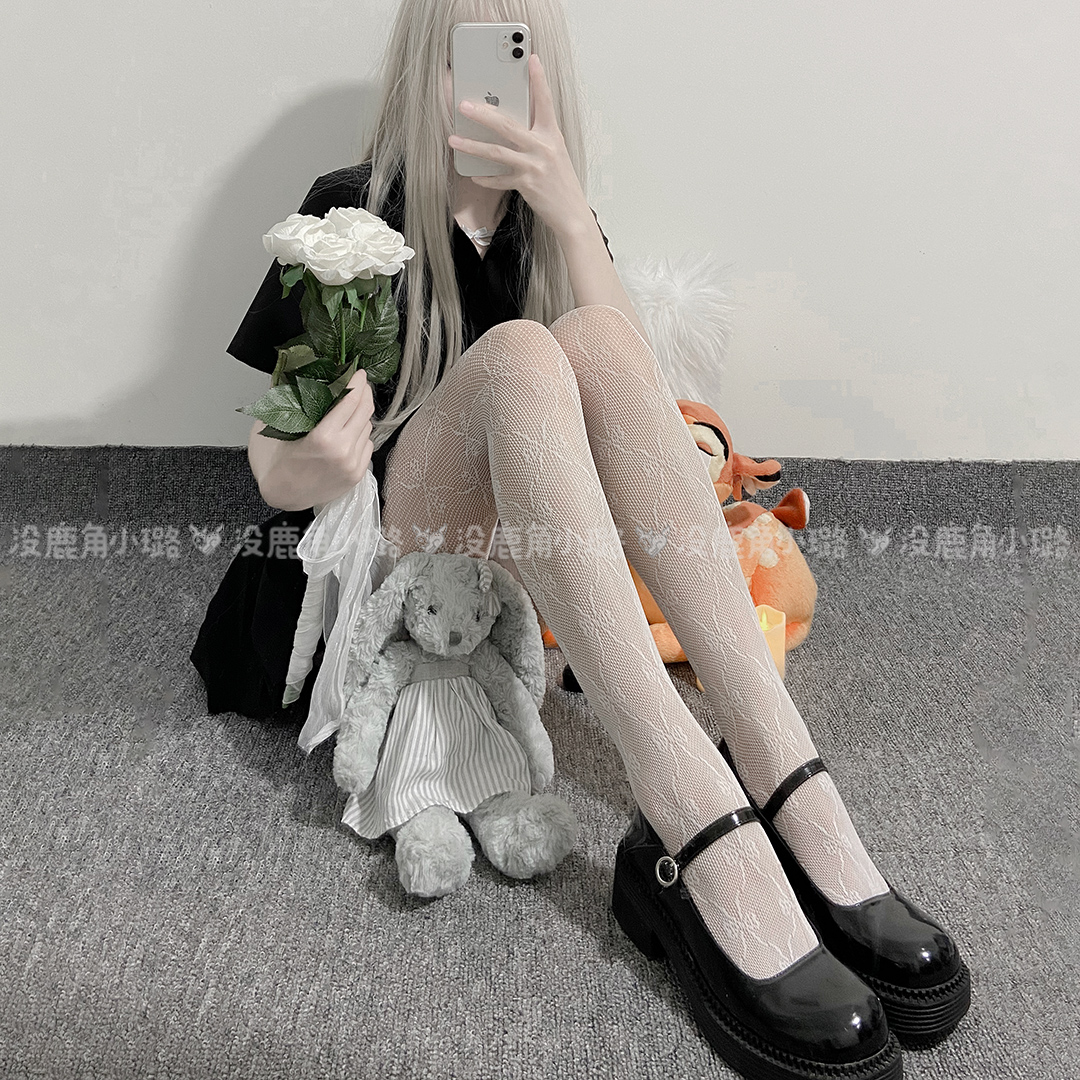 白丝即正义 白色网袜合集纯欲复古蝴蝶结玫瑰花蕾丝连裤薄款性感