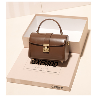 GXFMOD新款精致牛皮手提包包女时尚小方包2025百搭ins单肩斜挎包