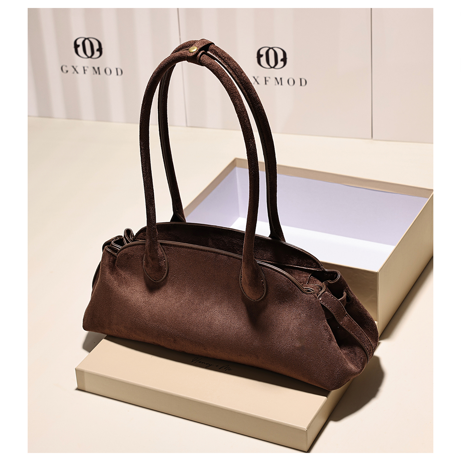 小众设计复古麂皮绒腋下包女