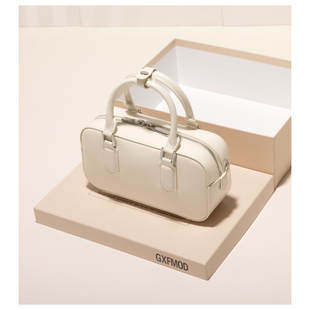潮流单肩斜挎小方包 时尚 GXFMOD手提包包女法式 牛皮通勤包2026新款
