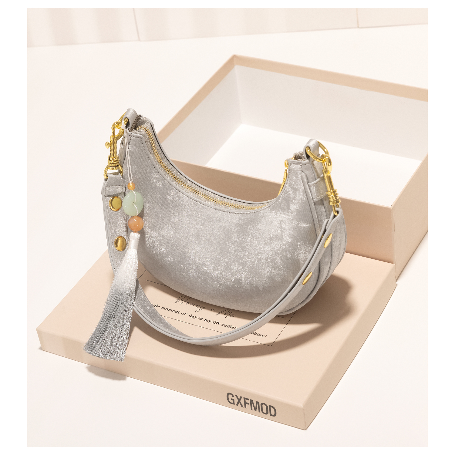 GXFMOD新中式腋下包女法式新月包