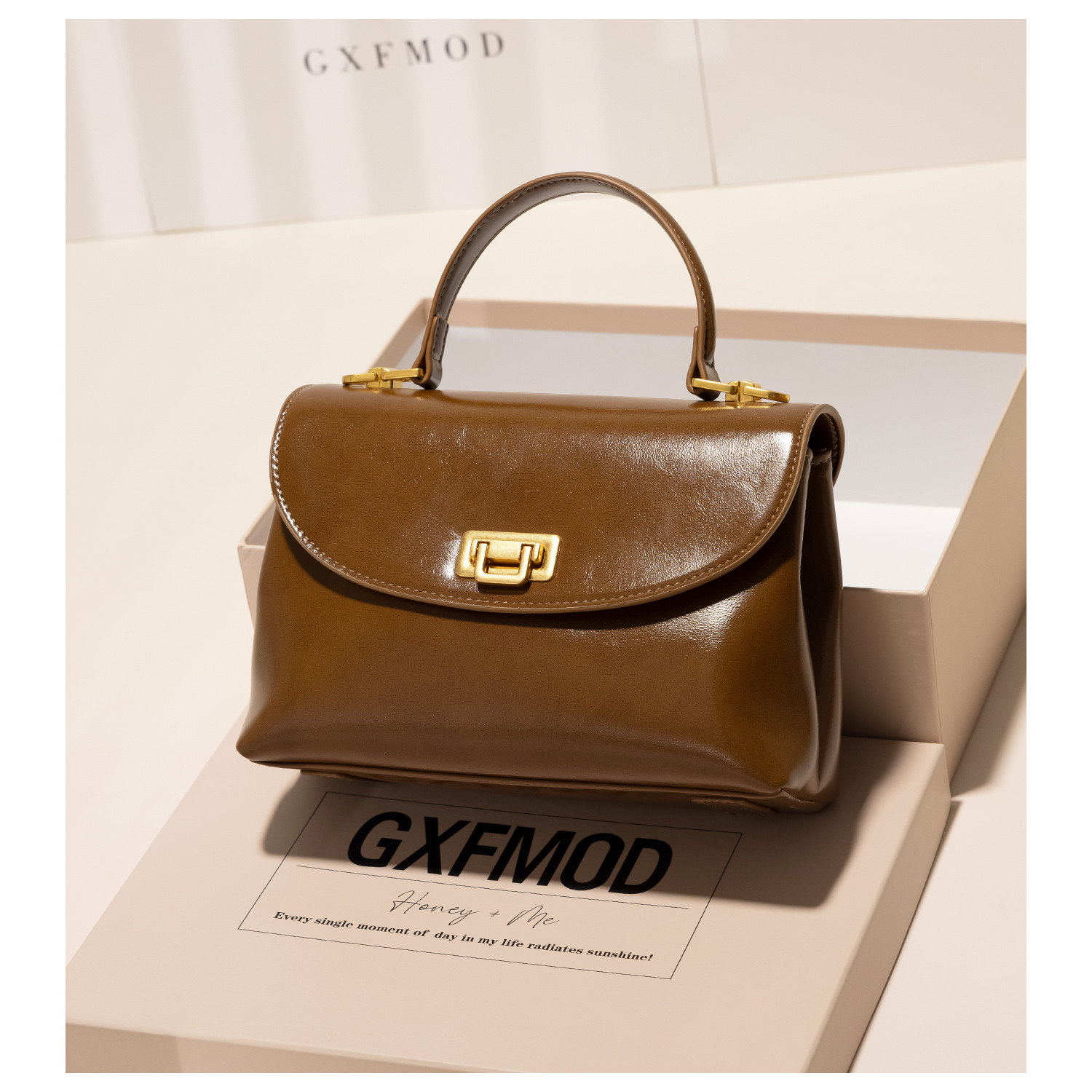 GXFMOD原创设计复古手提包包2026春夏高级感通勤小方包单肩斜挎包