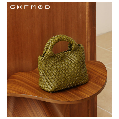 GXFMOD编织牛皮复古通勤菜篮包